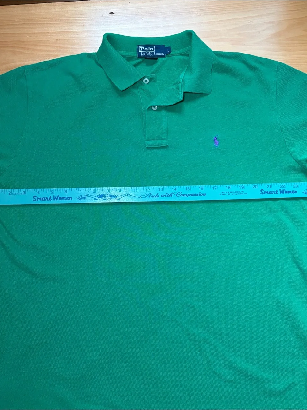 Vintage Polo Ralph Lauren Mens LARGE Green SS Pique Polo USA